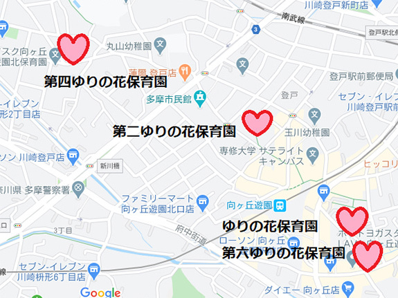 画像:ゆりの花ナース園グループマップ
