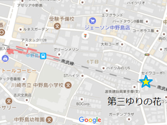 画像:ゆりの花ナース園グループマップ