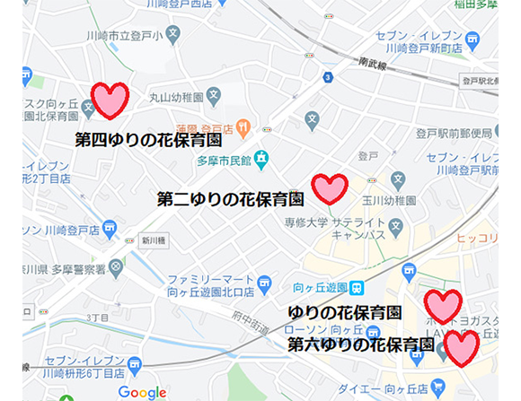 地図：登戸・向ヶ丘遊園エリア